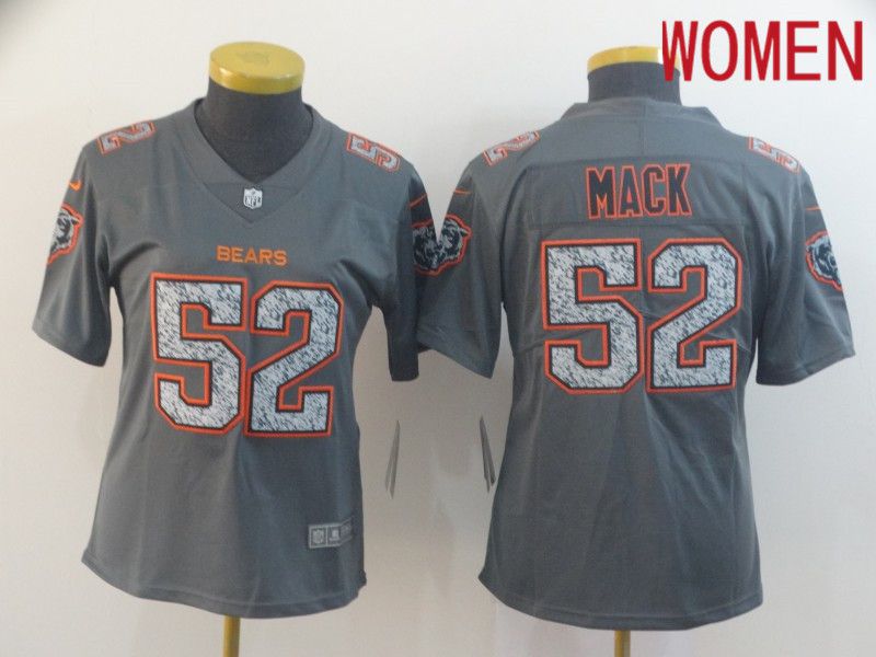 Women Chicago Bears #52 Mack Nike Teams Gray Fashion Static  Limited NFL Jerseys->new england patriots->NFL Jersey
